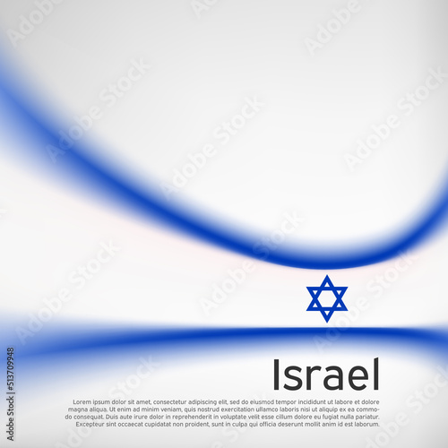 Israel flag background. Blurred pattern in the colors of the israeli flag, business booklet. National banner, poster of israel. State patriotic cover, flyer. Vector, template design