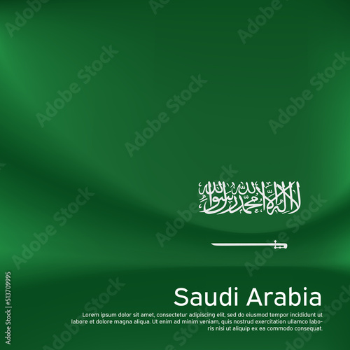 Saudi Arabia flag background. Blurred pattern in the colors of the saudi arabian flag, business booklet. National banner, poster. State patriotic cover, flyer. Vector, template design