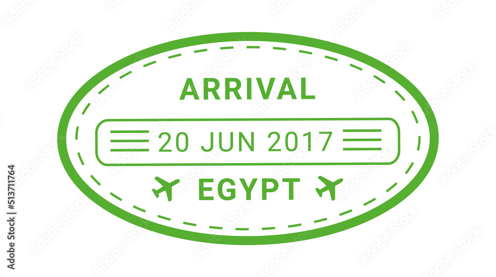 Egypt passport stamp. Vector illustration
