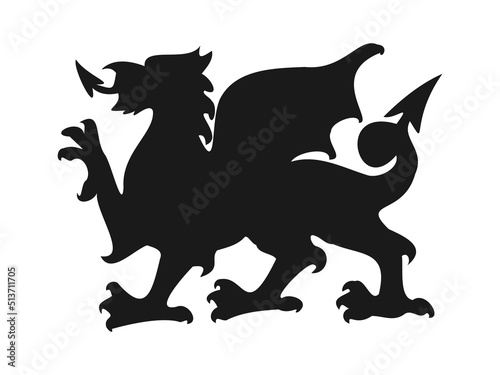 Wales dragon icon. Vector illustration