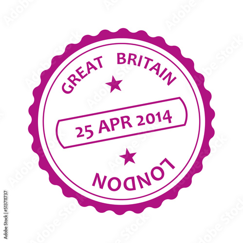 London passport stamp. Vector illustration