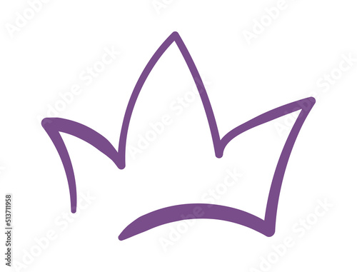 Hand drawn cartoon crown. Vector illustration