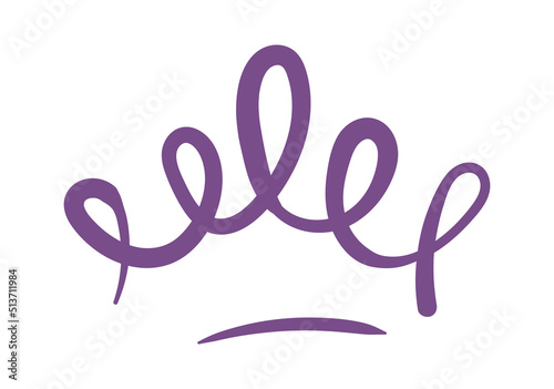 Hand drawn cartoon crown. Vector illustration