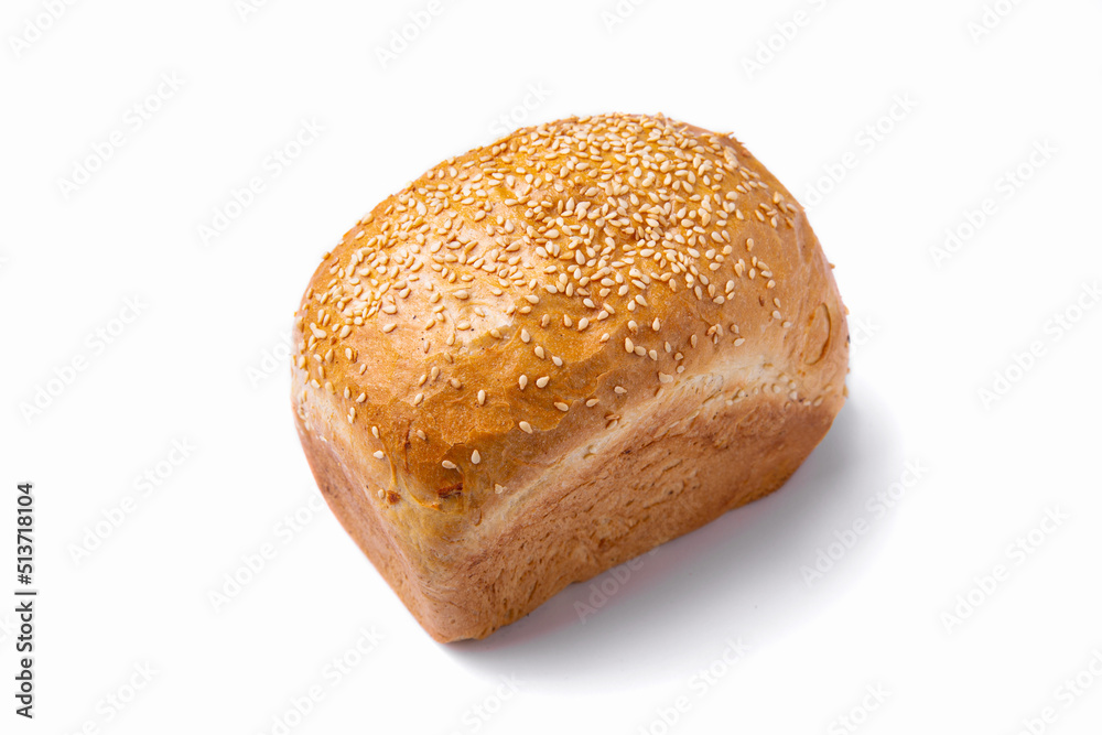Wheat bread brick with sesame seeds