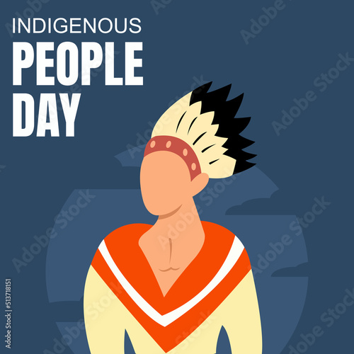 illustration vector graphic of a man from american indian tribe, perfect for indigenous people day, culture, celebrate, greeting card, etc.
