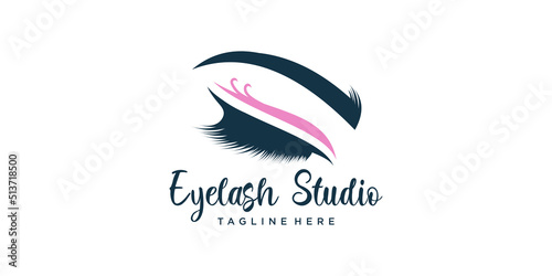 Eyelashes logo design with modern abstract concept Premium Vector