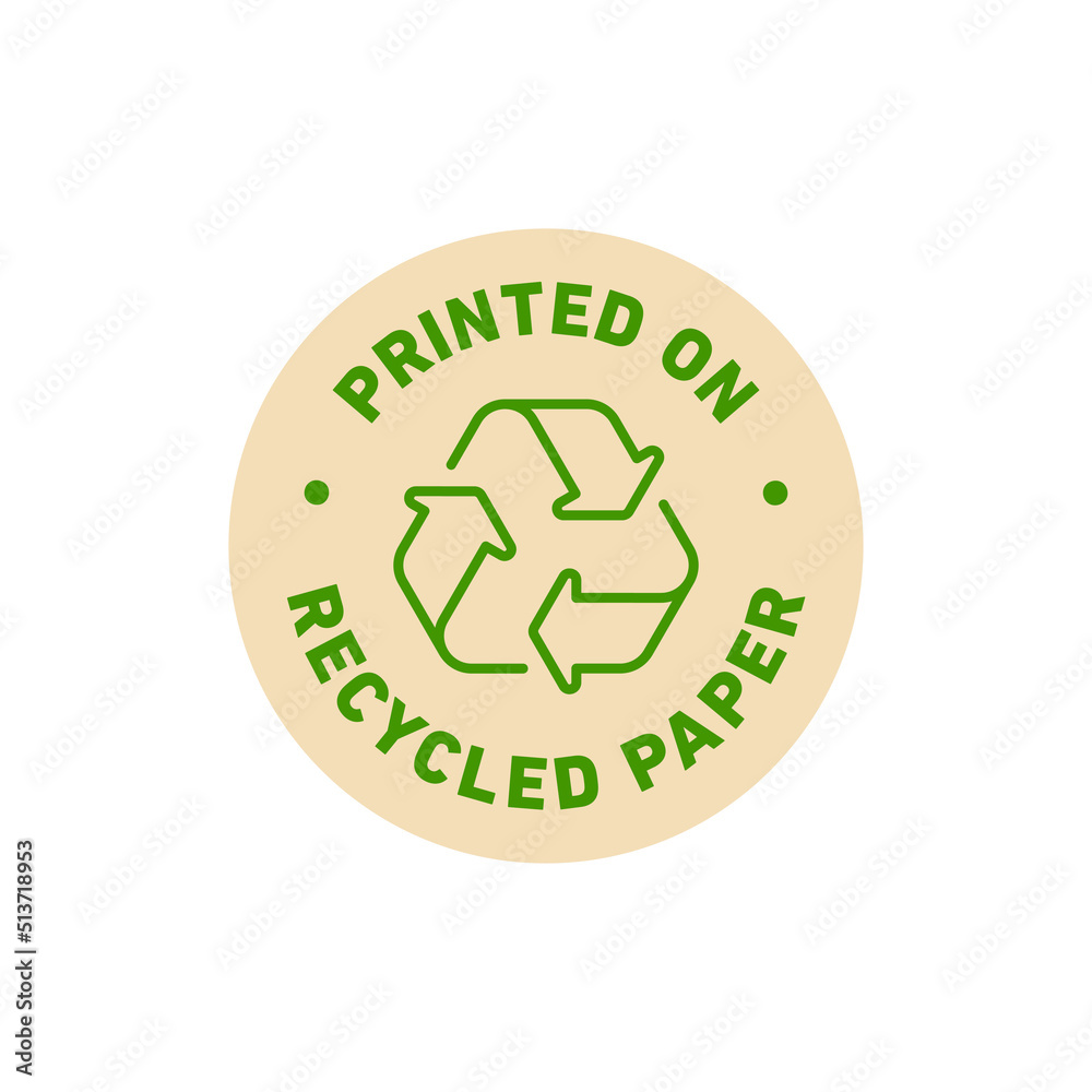 Recycled paper vector icon logo badge