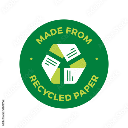 Recycled paper vector icon logo badge