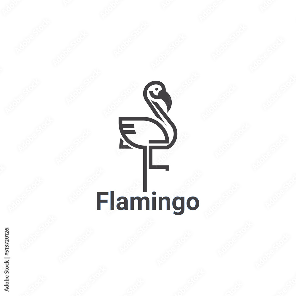 Icon Logo Flamingo concept in line art Icon Logo Flamingo concept in line art