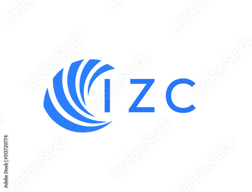 IZC Flat accounting logo design on white background. IZC creative initials Growth graph letter logo concept. IZC business finance logo design.
 photo