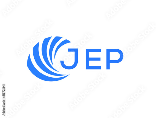 JEP Flat accounting logo design on white background. JEP creative initials Growth graph letter logo concept. JEP business finance logo design.
 photo