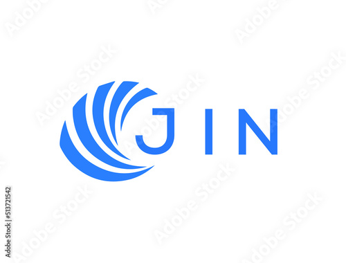JIN Flat accounting logo design on white background. JIN creative initials Growth graph letter logo concept. JIN business finance logo design.
