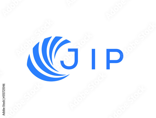 JIP Flat accounting logo design on white background. JIP creative initials Growth graph letter logo concept. JIP business finance logo design.
