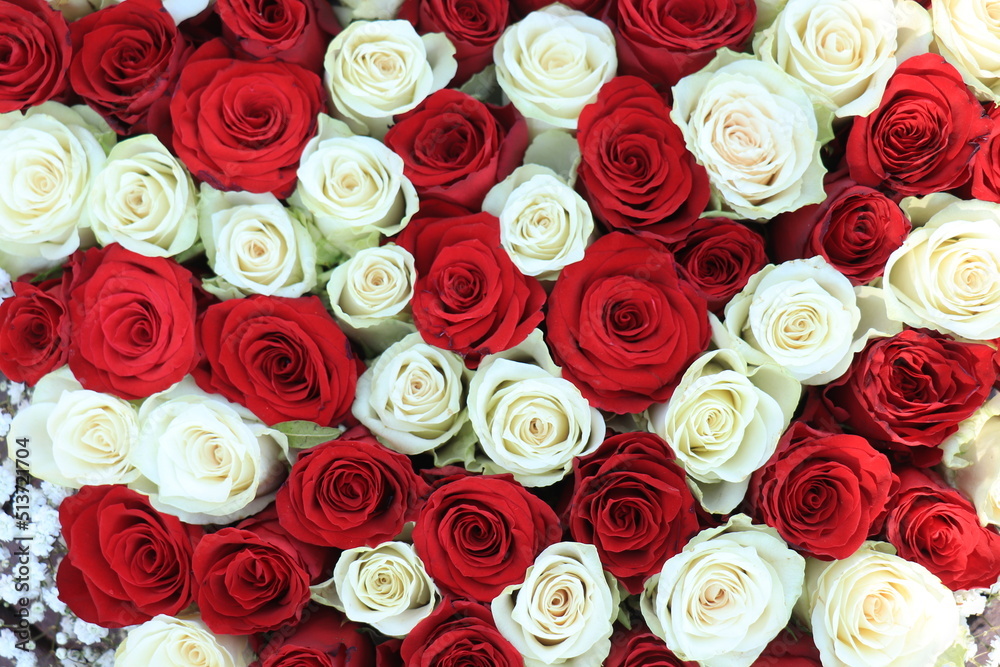 Red and white roses bridal flowers Red and white roses bridal flowers