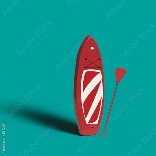 3d Surf or sup board with paddle.