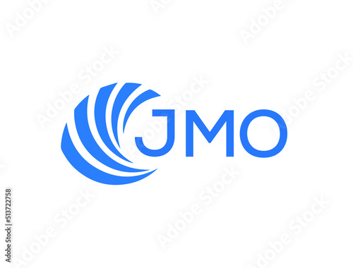 JMO Flat accounting logo design on white background. JMO creative initials Growth graph letter logo concept. JMO business finance logo design.

