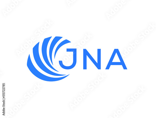 JNA Flat accounting logo design on white background. JNA creative initials Growth graph letter logo concept. JNA business finance logo design.
 photo