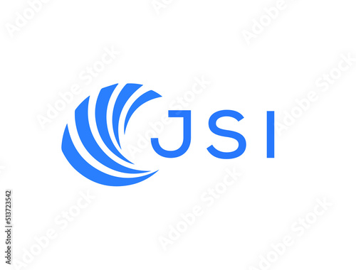 JSI Flat accounting logo design on white background. JSI creative initials Growth graph letter logo concept. JSI business finance logo design.
