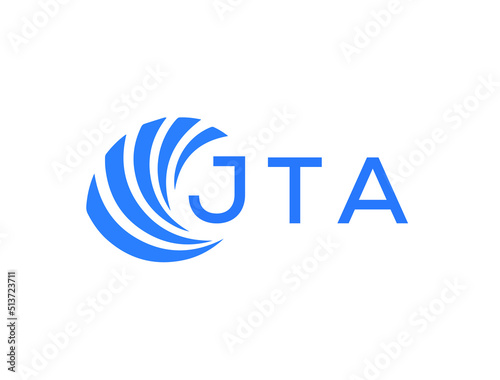 JTA Flat accounting logo design on white background. JTA creative initials Growth graph letter logo concept. JTA business finance logo design.
 photo