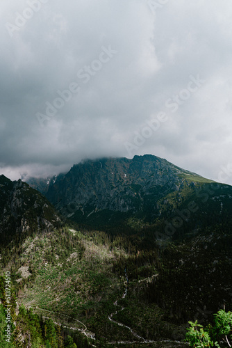 Mountain view from Slavkovský štít peak in Slovakia High Tatras.