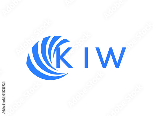 KIW Flat accounting logo design on white background. KIW creative initials Growth graph letter logo concept. KIW business finance logo design.
 photo