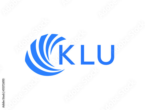 KLU Flat accounting logo design on white background. KLU creative initials Growth graph letter logo concept. KLU business finance logo design.
