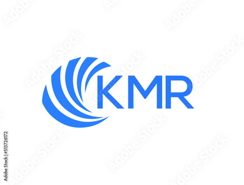 KMR Flat accounting logo design on white background. KMR creative initials Growth graph letter logo concept. KMR business finance logo design.
 photo