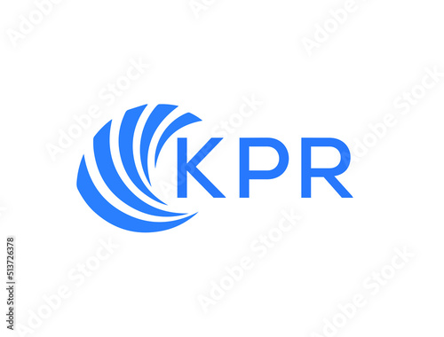 KPR Flat accounting logo design on white background. KPR creative initials Growth graph letter logo concept. KPR business finance logo design.
 photo