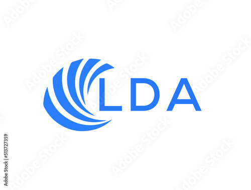 LDA Flat accounting logo design on white background. LDA creative initials Growth graph letter logo concept. LDA business finance logo design.
 photo