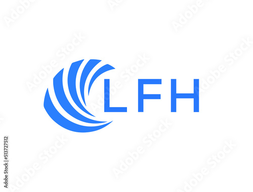 LFH Flat accounting logo design on white background. LFH creative initials Growth graph letter logo concept. LFH business finance logo design.
 photo