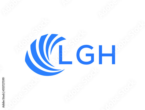 LGH Flat accounting logo design on white background. LGH creative initials Growth graph letter logo concept. LGH business finance logo design.
 photo