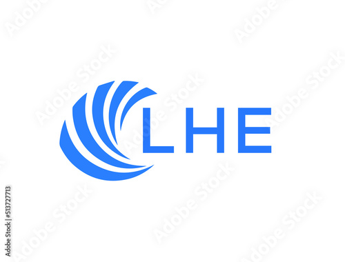 LHE Flat accounting logo design on white background. LHE creative initials Growth graph letter logo concept. LHE business finance logo design.
 photo