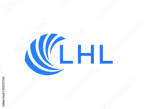 LHL Flat accounting logo design on white background. LHL creative initials Growth graph letter logo concept. LHL business finance logo design.
 photo