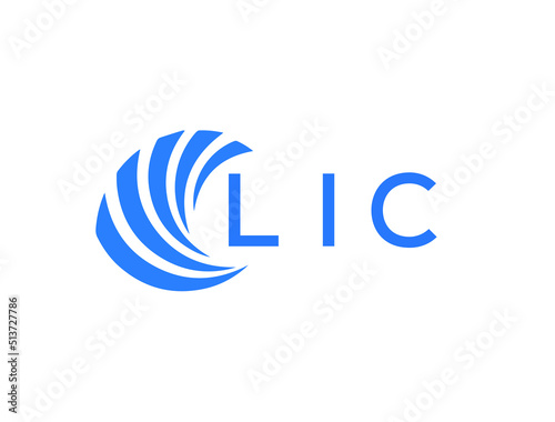 LIC Flat accounting logo design on white background. LIC creative initials Growth graph letter logo concept. LIC business finance logo design.
 photo