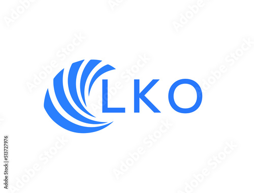 LKO Flat accounting logo design on white background. LKO creative initials Growth graph letter logo concept. LKO business finance logo design.
 photo