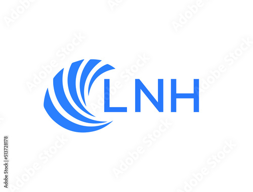 LNH Flat accounting logo design on white background. LNH creative initials Growth graph letter logo concept. LNH business finance logo design. 