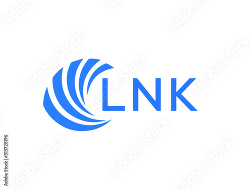 LNK Flat accounting logo design on white background. LNK creative initials Growth graph letter logo concept. LNK business finance logo design.
 photo