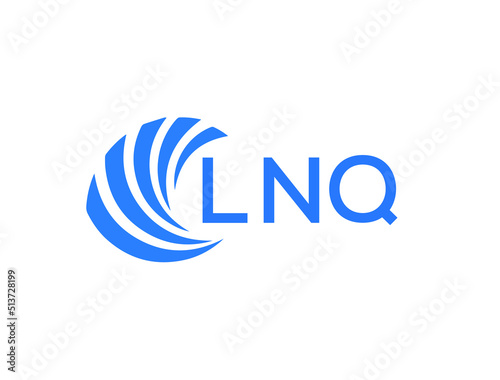 LNQ Flat accounting logo design on white background. LNQ creative initials Growth graph letter logo concept. LNQ business finance logo design. 