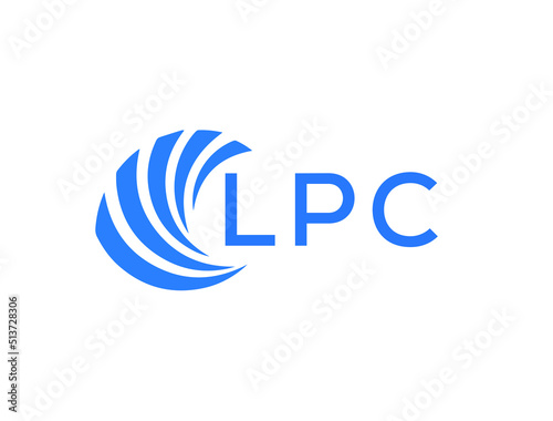 LPC Flat accounting logo design on white background. LPC creative initials Growth graph letter logo concept. LPC business finance logo design.
 photo