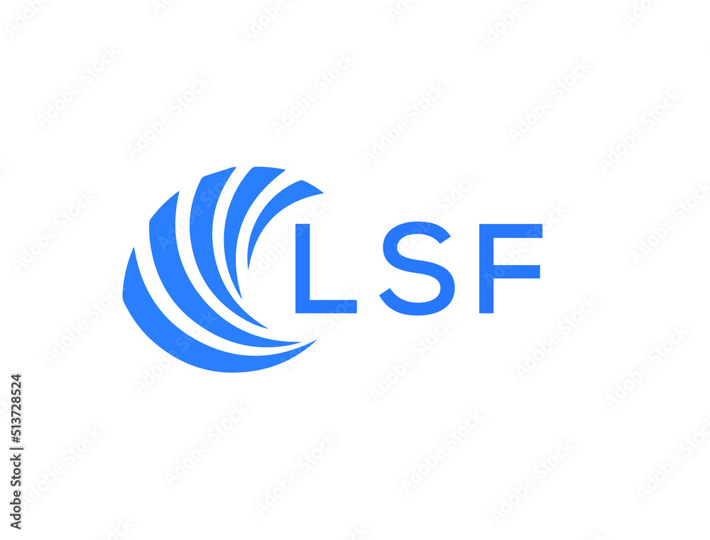 LSF Flat accounting logo design on white background. LSF creative initials Growth graph letter logo concept. LSF business finance logo design.

