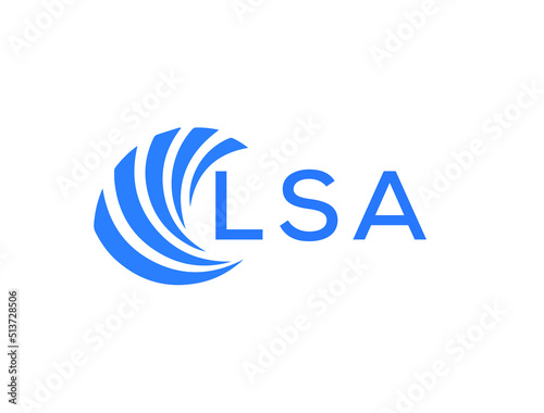 LSA Flat accounting logo design on white background. LSA creative initials Growth graph letter logo concept. LSA business finance logo design.
 photo