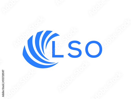 LSO Flat accounting logo design on white background. LSO creative initials Growth graph letter logo concept. LSO business finance logo design.
 photo