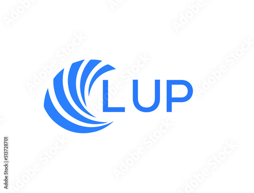 LUP Flat accounting logo design on white background. LUP creative initials Growth graph letter logo concept. LUP business finance logo design.
