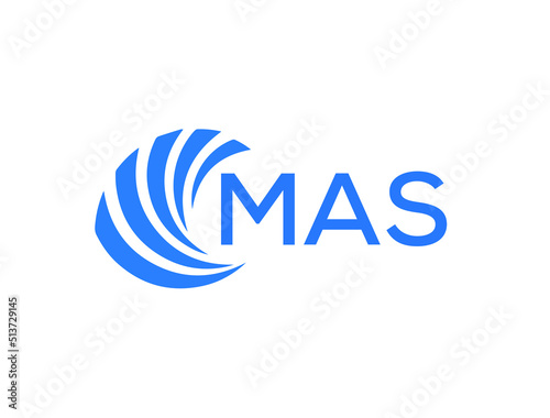 MAS Flat accounting logo design on white background. MAS creative initials Growth graph letter logo concept. MAS business finance logo design.
