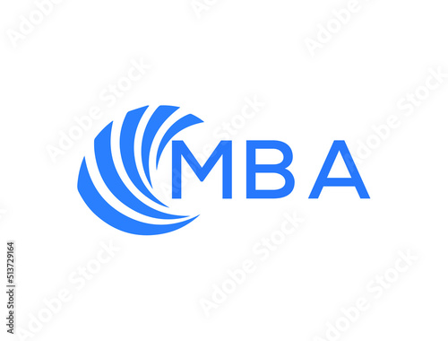 MBA Flat accounting logo design on white background. MBA creative initials Growth graph letter logo concept. MBA business finance logo design.
