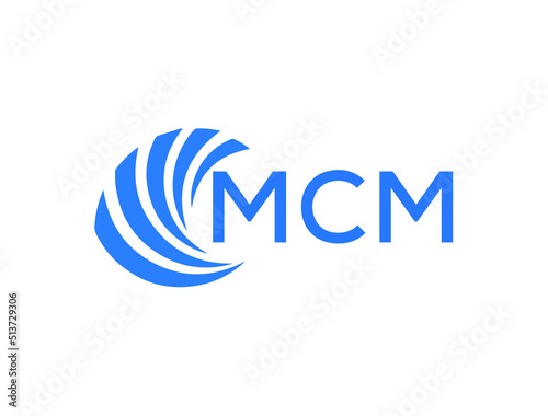 MCM Flat accounting logo design on white background. MCM creative initials Growth graph letter logo concept. MCM business finance logo design. 