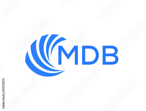 MDB Flat accounting logo design on white background. MDB creative initials Growth graph letter logo concept. MDB business finance logo design.
 photo