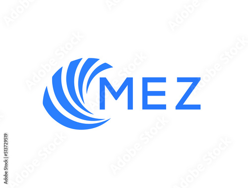 MEZ Flat accounting logo design on white background. MEZ creative initials Growth graph letter logo concept. MEZ business finance logo design.
 photo