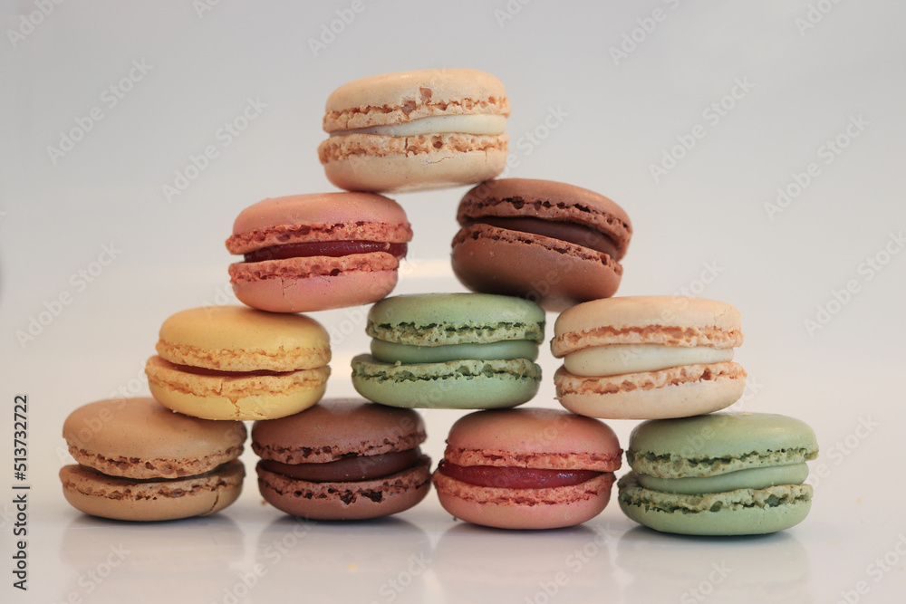 Macarons in pastel colors