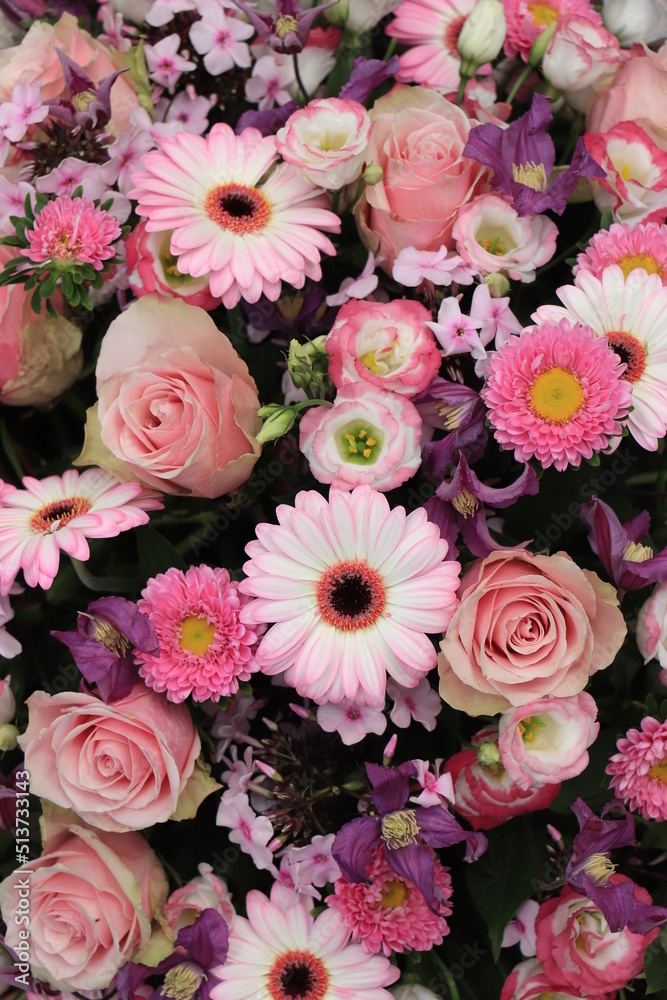 Mixed pink wedding flowers Mixed pink wedding flowers